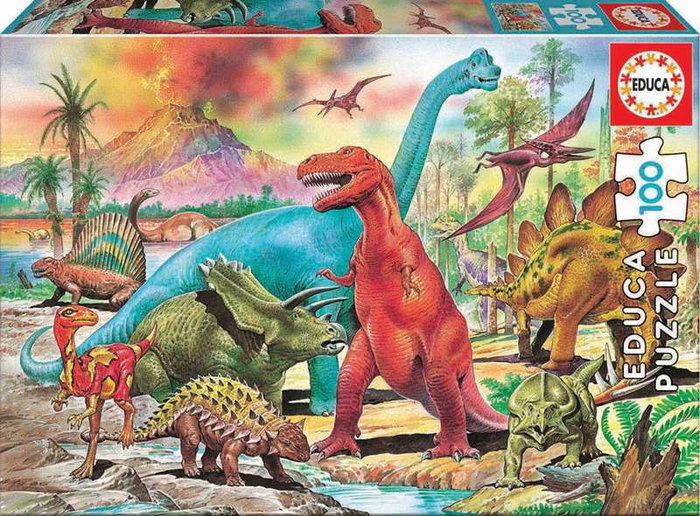 Educa Puzzle 100 pièces - Dinosaures - Pour enfants de 6 à 8 ans Educa Puzzle 100 pièces - Dinosaures - Pour enfants de 6 à 8 ans