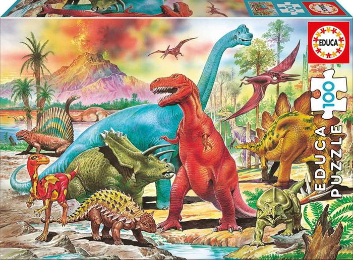 Educa Puzzle 100 pièces - Dinosaures - Pour enfants de 6 à 8 ans Educa Puzzle 100 pièces - Dinosaures - Pour enfants de 6 à 8 ans