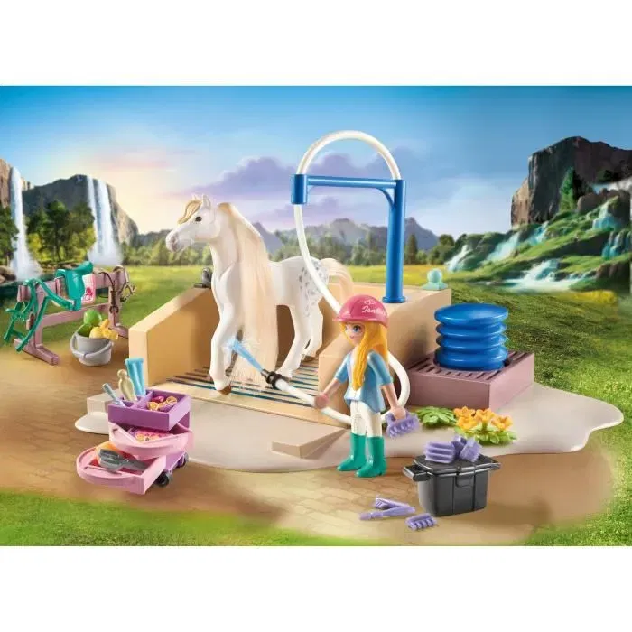 Playmobil 71354 - Isabella & Lioness - Aire de lavage - Gamme Horses of Waterfall - Jouet de construction avec 86 pièces - Pour enfants dès 5 ans Playmobil 71354 - Isabella & Lioness - Aire de lavage - Gamme Horses of Waterfall - Jouet de construction avec 86 pièces - Pour enfants dès 5 ans