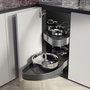 Emuca Lake Harmony Système d'angle pour meuble de cuisine, Droite, Gris anthracite