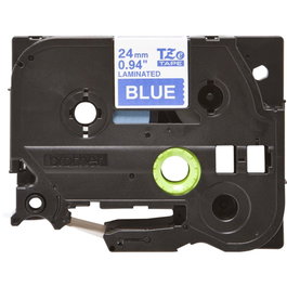 Brother TZe-555 Carte Laminée 24 mm x 8 m Blanc sur Bleu pour P-touch