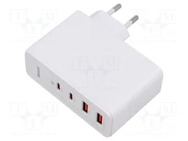 Baseus Chargeur USB Blanc GaN - 2x USB-C et 2x USB-A
