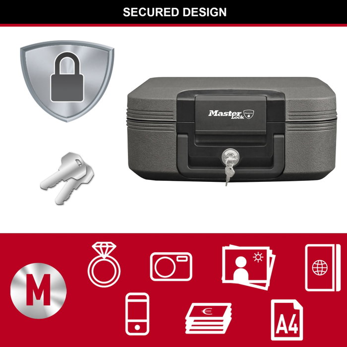 Master Lock LCHW20101 Mallette de Sécurité Ignifuge et Étanche Anthracite Master Lock LCHW20101 Mallette de Sécurité Ignifuge et Étanche Anthracite