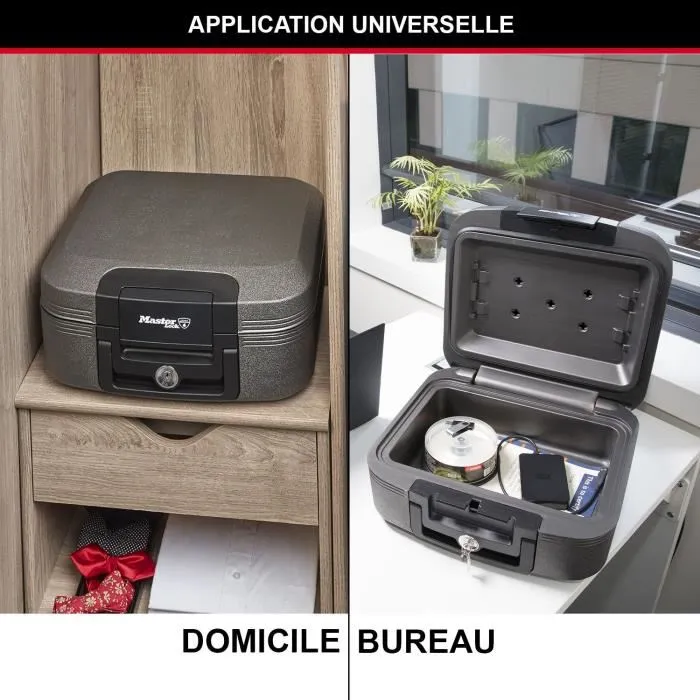 Master Lock LCHW20101 Mallette de Sécurité Ignifuge et Étanche avec Serrure à Clé - Medium