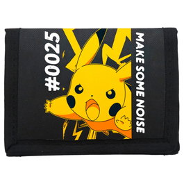 CYP BRANDS Portefeuille Pokemon Pikachu en tissu avec zip et compartiments - 13 x 10 x 1,5 cm