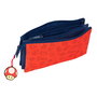 Trousse Fourre-Tout Triple Super Mario Trick Rouge Bleu foncé 22 x 12 x 3 cm