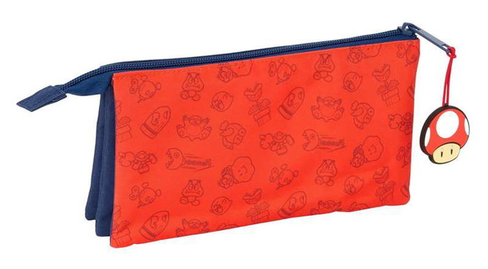 Safta Portatodo Triple Super Mario "Trick" 22x12x3cm - Coffret en plastique pour collection - Produit en espagnol