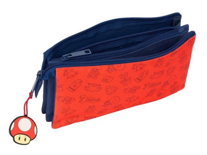 Safta Portatodo Triple Super Mario "Trick" 22x12x3cm - Coffret en plastique pour collection - Produit en espagnol
