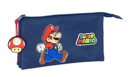 Safta Portatodo Triple Super Mario "Trick" 22x12x3cm - Coffret en plastique pour collection - Produit en espagnol