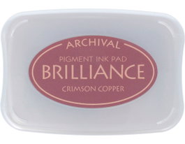 Tsukineko Tampon encreur BRILLIANCE cuivre cramoisi effet nacré 95x65mm