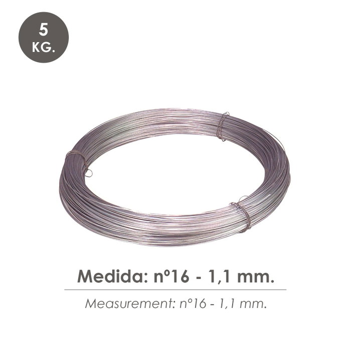 WOLFPACK LINEA PROFESIONAL Fil de fer galvanisé, Bobine 5 kg, Nº 6 - 1,1 mm WOLFPACK LINEA PROFESIONAL Fil de fer galvanisé, Bobine 5 kg, Nº 6 - 1,1 mm