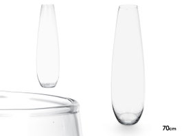 GIFTDECOR Vase en Verre Transparent à Base Bombée 70cm