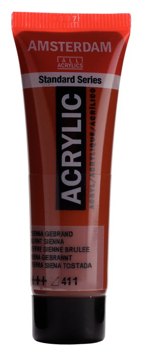 Amsterdam Peinture acrylique Standard Series, Terre de Sienne brûlée 411, 20 ml Amsterdam Peinture acrylique Standard Series, Terre de Sienne brûlée 411, 20 ml