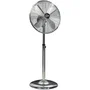 Farelek ARIZONA - Ventilateur sur pied chromé 40 cm 50W - 3 vitesses avec oscillation et hauteur réglable 90-125 cm