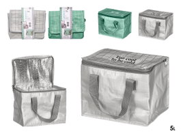 Leknes Sac Isotherme 5L Assorti Vert Gris 25x12x18 cm Plastique Aluminium (Set de 24)