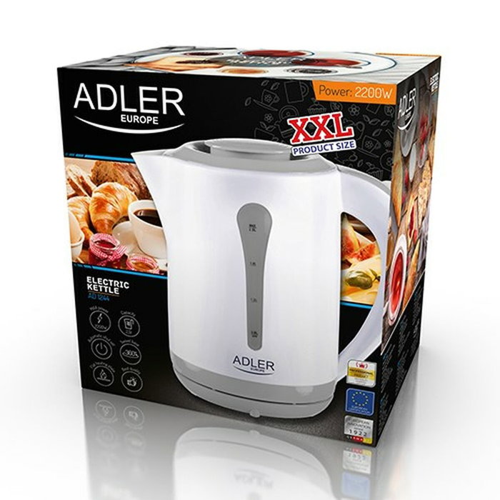 Adler AD 1244 Bouilloire Blanc Plastique 2200 W 2,5 L Adler AD 1244 Bouilloire Blanc Plastique 2200 W 2,5 L