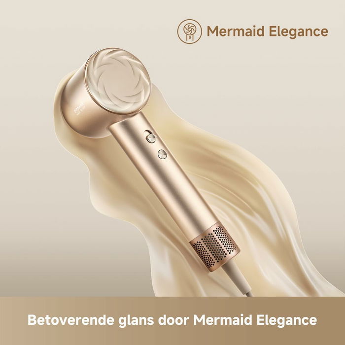 Sèche-cheveux Dreame Glory Mix 1600W Ionique, 3 Embouts Magnétiques, Doré