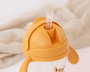 KioKids Taza Step 3 Tasse D'apprentissage Tigre avec Paille Contrepoids - 300 mL - Coloris Moutarde - Idéal Bébé +6 Mois - Collection Little Sauvages