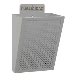 Arregui E2302 Corbeille à publicité en acier argenté 22 x 19 x 35,5 cm 7,5 L