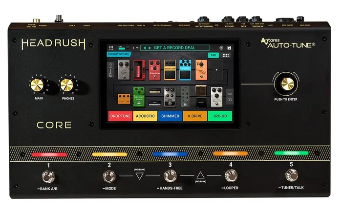 HEADRUSH Pedalera Core - Processeur d'effets guitare multi-effets avec Amp Cloner, écran tactile 7", Bluetooth et Wi-Fi, pour musiciens