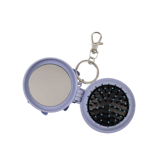 Peers Hardy Llavero Cepillo y Espejo Stitch & Angel Disney - Porte-clés avec Miroir Compact et Brosse à Cheveux Stitch et Angel 3D