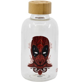 STOR - Bouteille en verre réutilisable Marvel Deadpool 620ml - Verre borosilicate sans BPA - Thème série et cinéma