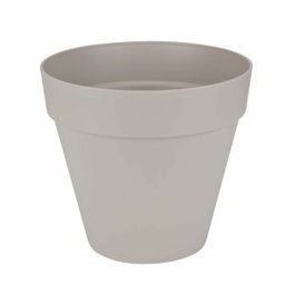 Elho Pot de fleurs rond Loft Urban avec roues - Gris chaud - Ø 48,5 cm