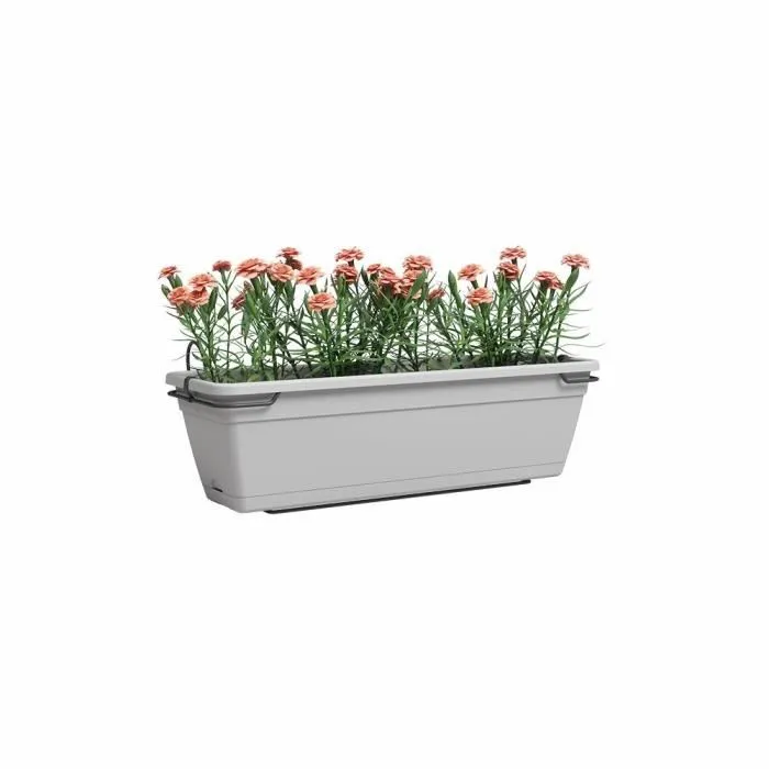 Artevasi Jardinière VENEZIA RE KIT - 50 cm - Gris clair - Dimensions L49 x P27.5 x H20 cm pour balcon et terrasse