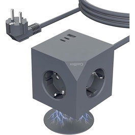Coolbox CUBIK MAGNET Base de prises cubique avec 3 prises Schuko et 3 ports USB