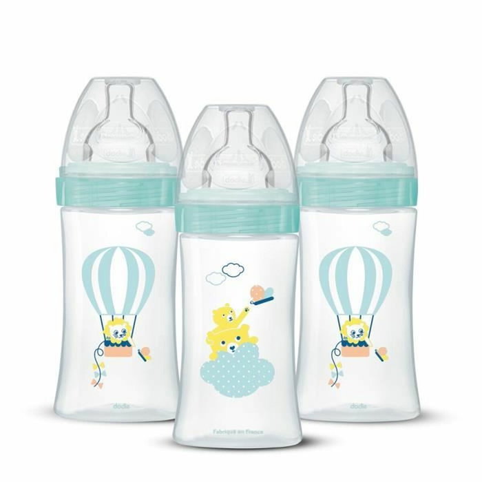 Dodie Lot de 3 Biberons 270 ml Vert Tétine Plate Dodie Lot de 3 Biberons 270 ml Vert Tétine Plate