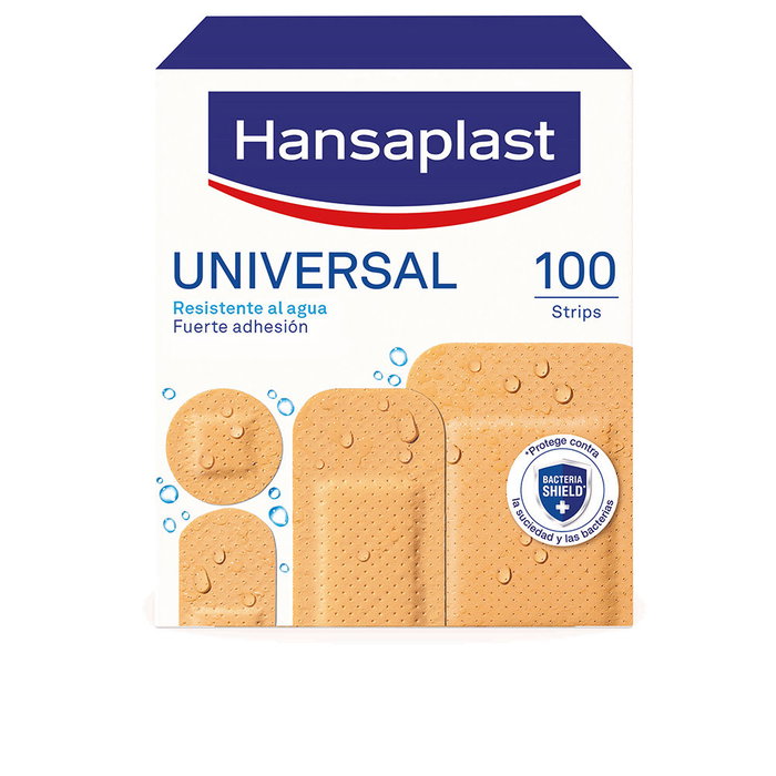 Hansaplast Pansements Universaux 100 Unités, 4 Taille Différentes, Imperméables et Respirants pour la Protection des Petites Blessures Hansaplast Pansements Universaux 100 Unités, 4 Taille Différentes, Imperméables et Respirants pour la Protection des Petites Blessures