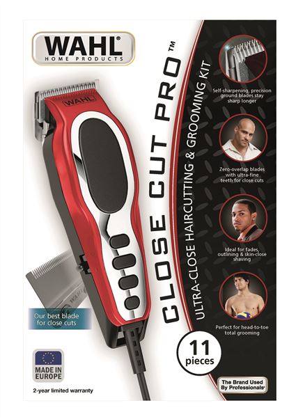 Wahl 20105-0465 Tondeuse de Précision CloseCut Pro, Moteur Puissant, Système Power Drive, Coupe Ras de 1.5 à 13 mm, Couteaux en Acier Carbone