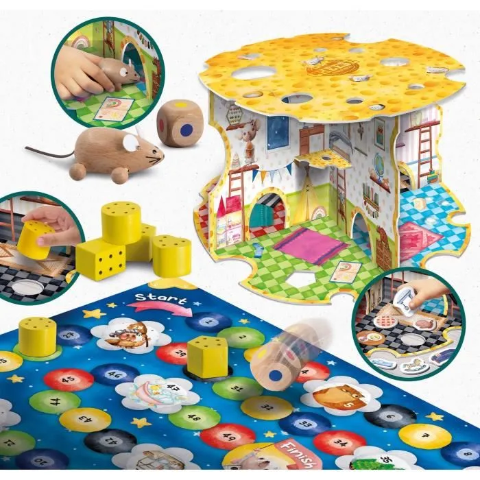 Lisciani Giochi - Jeu Montessori en Bois Maison de Souris, Jeu d'Associations Éducatif pour Enfants à partir de 3 Ans - Stimule Logique et Motricité Fine