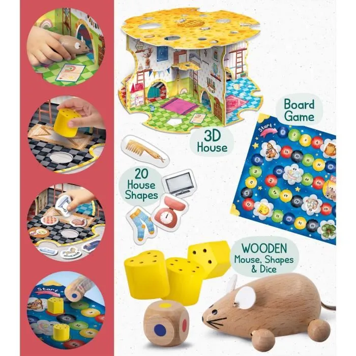 Lisciani Giochi - Jeu Montessori en Bois Maison de Souris, Jeu d'Associations Éducatif pour Enfants à partir de 3 Ans - Stimule Logique et Motricité Fine