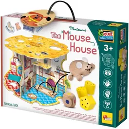 Lisciani Giochi - Jeu Montessori en Bois Maison de Souris, Jeu d'Associations Éducatif pour Enfants à partir de 3 Ans - Stimule Logique et Motricité Fine