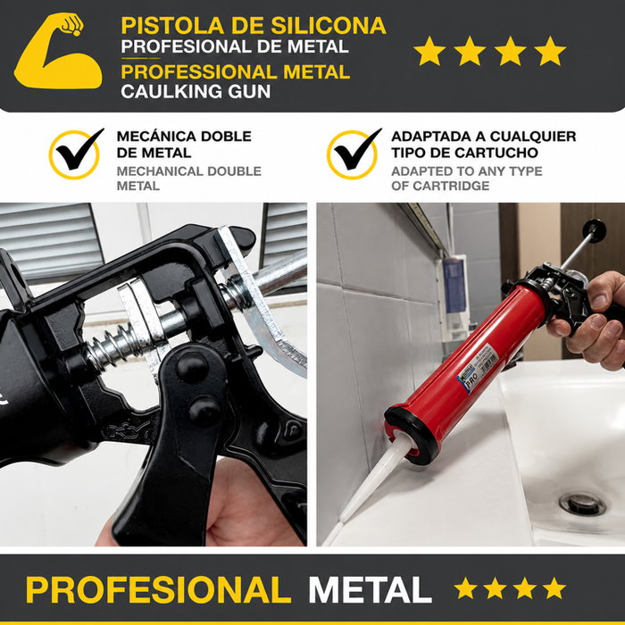 WOLFPACK LINEA PROFESIONAL Pistolet silicone professionnel rouge/noir