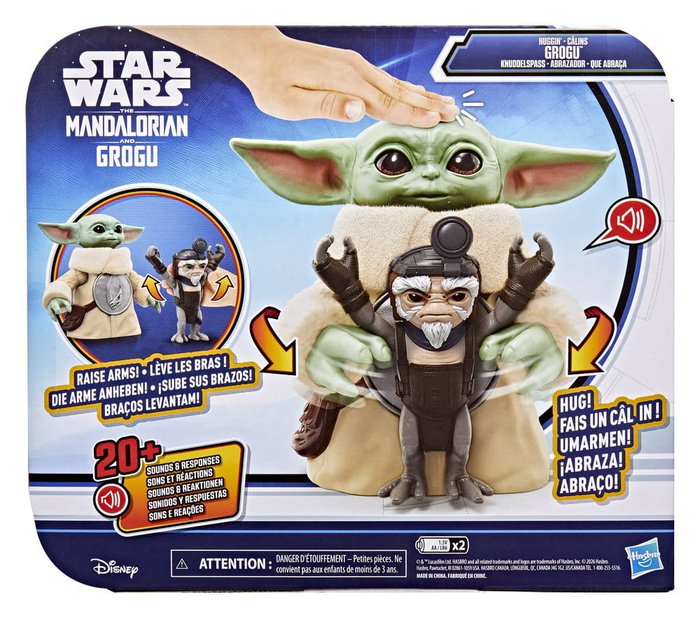 Hasbro Star Wars : The Mandalorian & Grogu - Figurine électronique Câlins Grogu & Anzellan
