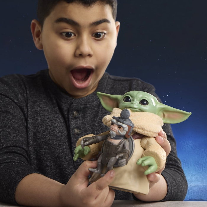 Hasbro Star Wars : The Mandalorian & Grogu - Figurine électronique Câlins Grogu & Anzellan