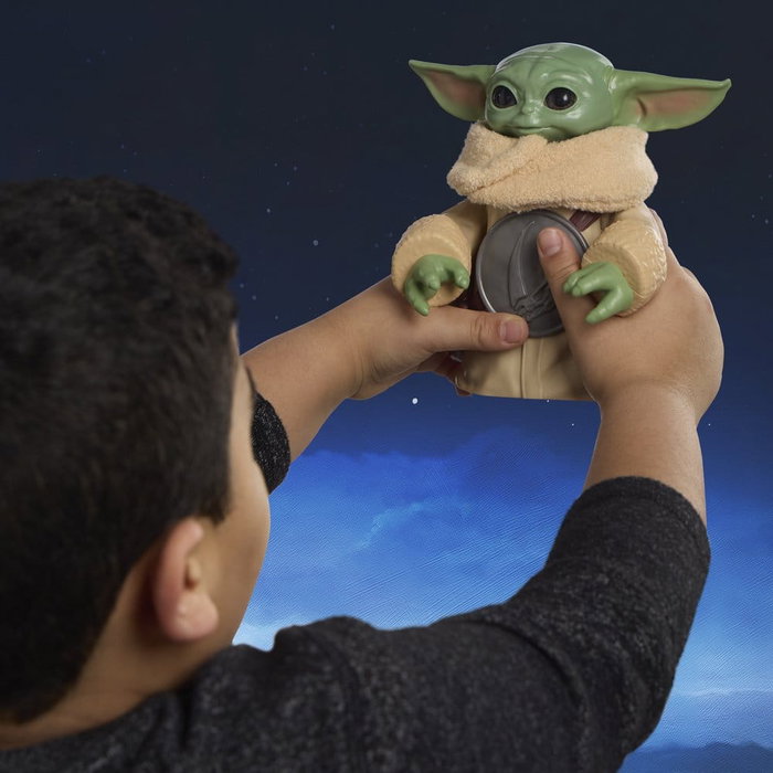 Hasbro Star Wars : The Mandalorian & Grogu - Figurine électronique Câlins Grogu & Anzellan