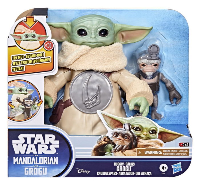 Hasbro Star Wars : The Mandalorian & Grogu - Figurine électronique Câlins Grogu & Anzellan