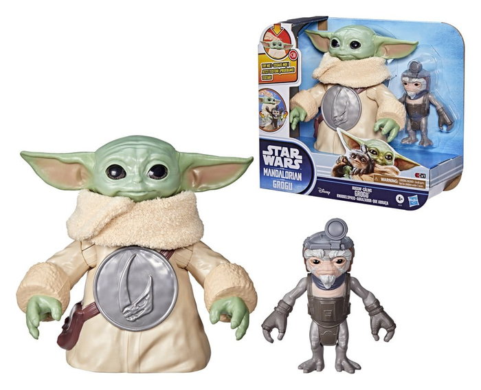Hasbro Star Wars : The Mandalorian & Grogu - Figurine électronique Câlins Grogu & Anzellan