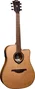 LAG Guitare Acoustique Dreadnought HyVibe H2 10 A/E Cutaway HV10DCE table cèdre massif, fond et éclisses khaya, satiné