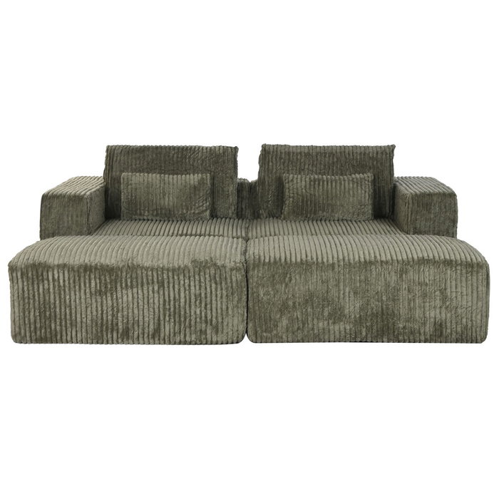 Home ESPRIT Canapé Vert Scandi 220 x 158 x 91 cm