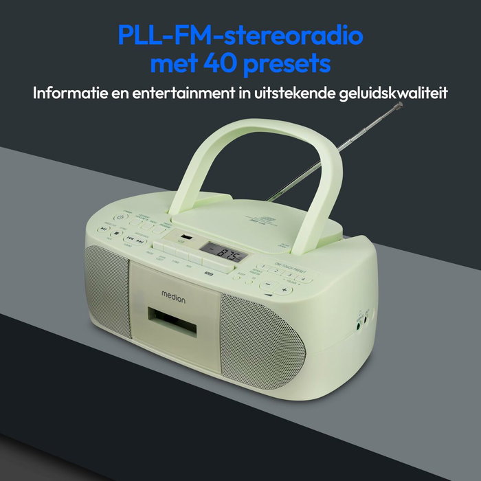 Medion Radio CD K7 - FM - 2x30W - Vert Medion Radio CD K7 - FM - 2x30W - Vert