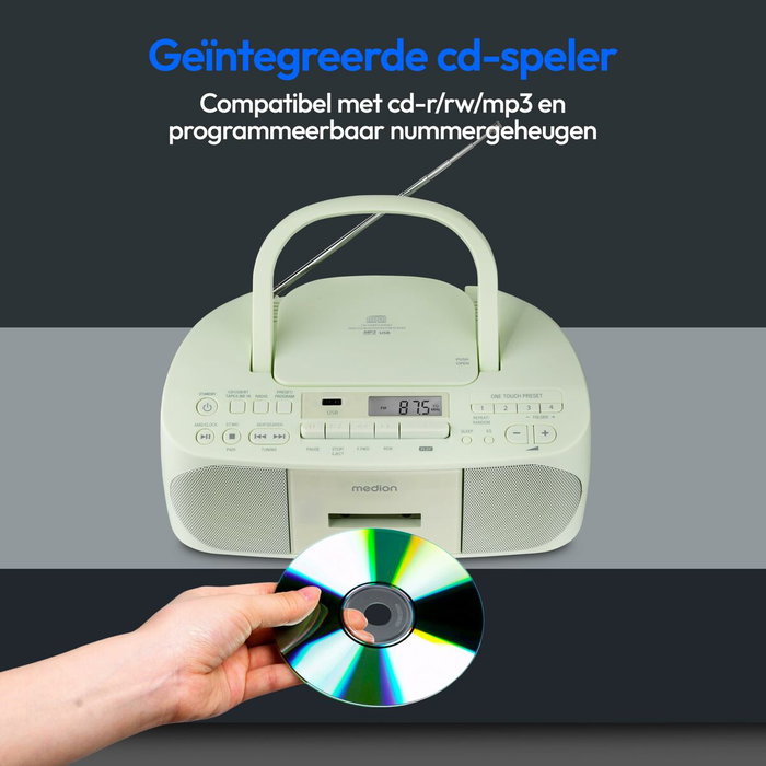 Medion Radio CD K7 - FM - 2x30W - Vert Medion Radio CD K7 - FM - 2x30W - Vert