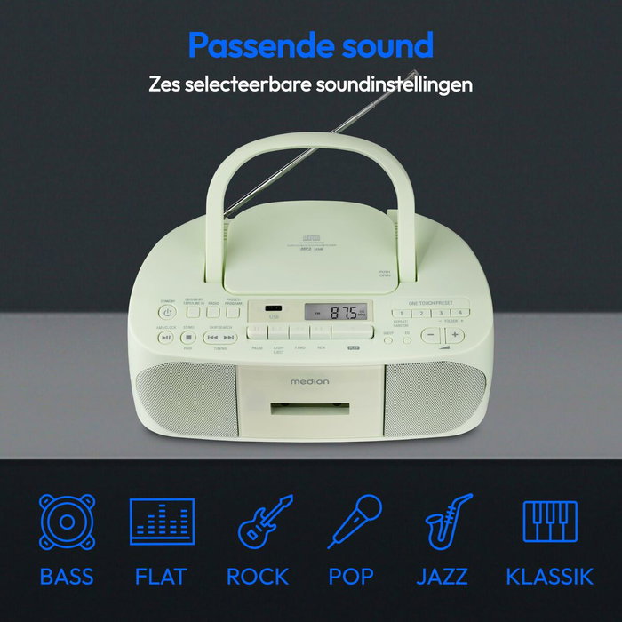 Medion Radio CD K7 - FM - 2x30W - Vert Medion Radio CD K7 - FM - 2x30W - Vert