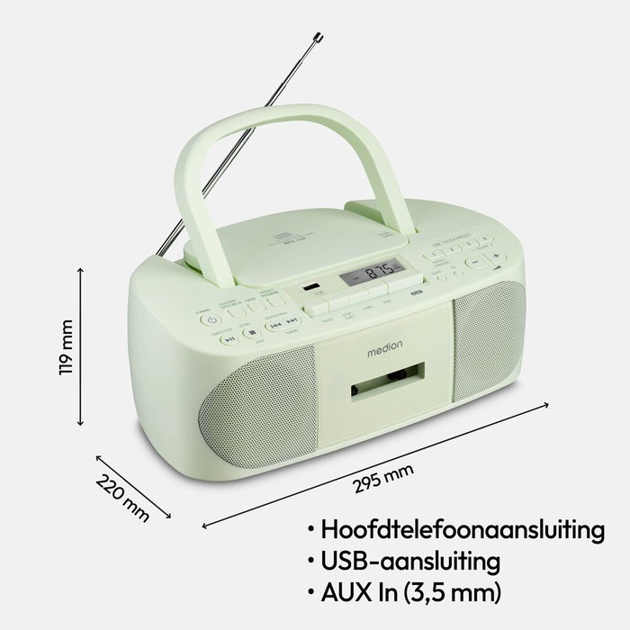 Medion Radio CD K7 - FM - 2x30W - Vert Medion Radio CD K7 - FM - 2x30W - Vert