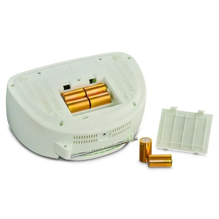 Medion Radio Lecteur CD Cassette PLL-FM avec Entrée AUX, 2x30W, 6 Modes Sonores, Antenne Télescopique, Fonction Piles, Vert