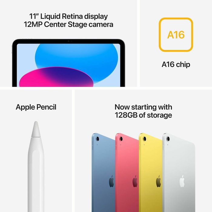Apple iPad A16 (2025) - 11 - Wi-Fi - 128 Go - Jaune