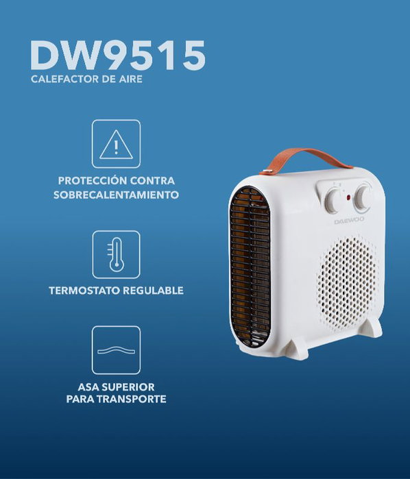 DAEWOO Calefacteur d'air vertical/horizontal 1800-2000W